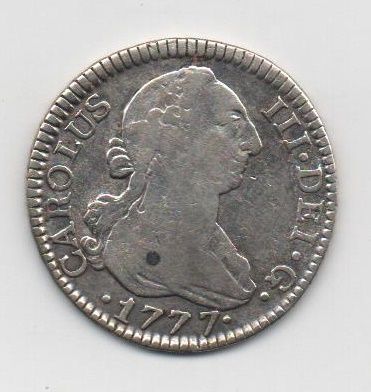 ESPAÑA CARLOS III EL PRETENDIENTE DEL AÑO 1777 DE 2 REALES 